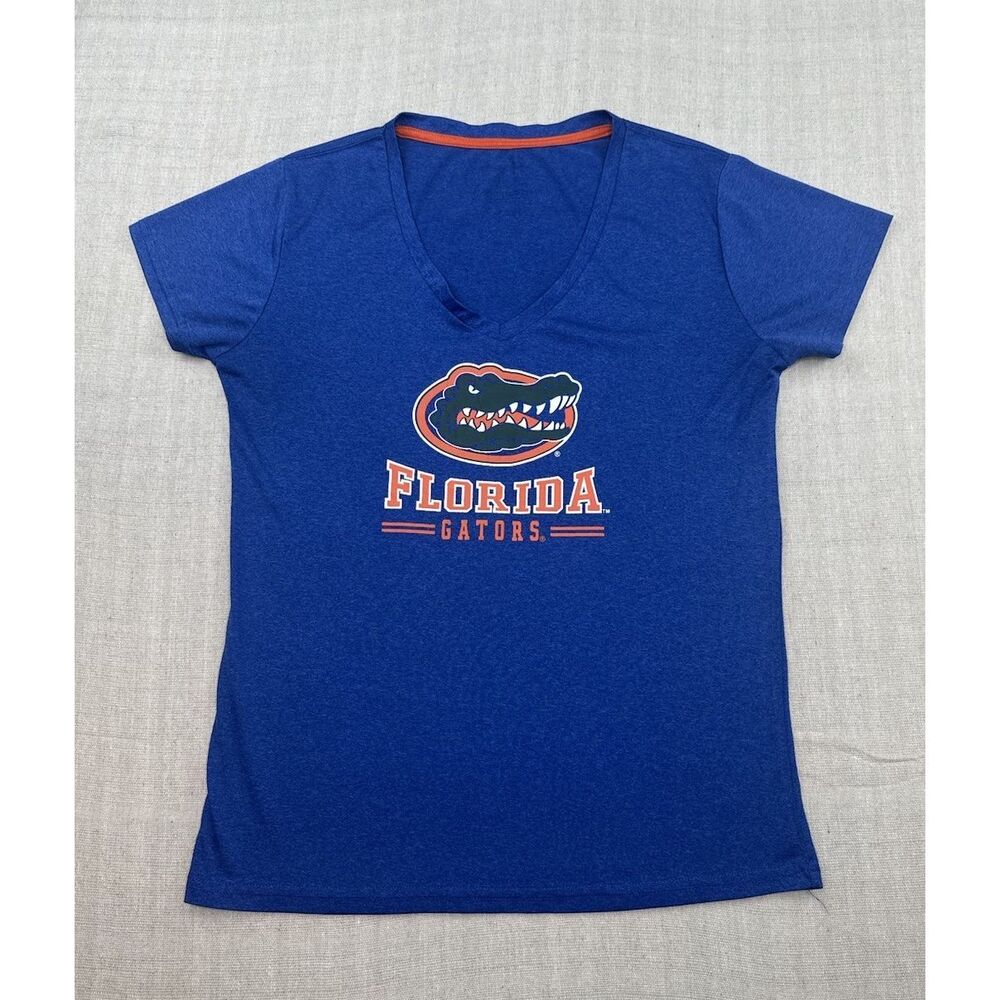 Champion Florida Gators Women’s Large Blue V-Neck Short Sleeve Graphic T-Shirt